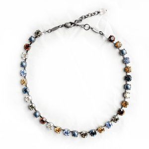 Sabika Blue Pearlized Cabochon Necklace